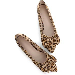 image:imageHee grand Womens Bow Ballet Flats Pointed Toe Slip On Comfortable Flat Shoes for Casual Dressy WearLeopard Yellow