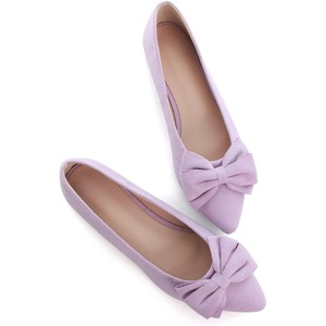 image:imageHee grand Womens Bow Ballet Flats Pointed Toe Slip On Comfortable Flat Shoes for Casual Dressy WearLight Purple