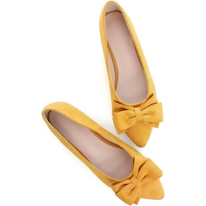 image:imageHee grand Womens Bow Ballet Flats Pointed Toe Slip On Comfortable Flat Shoes for Casual Dressy WearYellow