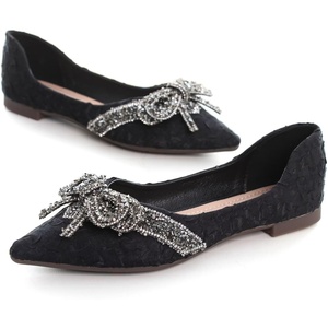 image:imageHee grand Womens Crystals Shoes Bowknot Pointed Toe Rhinestones Wedding Dress Shoes159black
