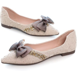 image:imageHee grand Womens Crystals Shoes Bowknot Pointed Toe Rhinestones Wedding Dress Shoes161apricot