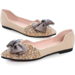 image:imageHee grand Womens Crystals Shoes Bowknot Pointed Toe Rhinestones Wedding Dress Shoes440apricot
