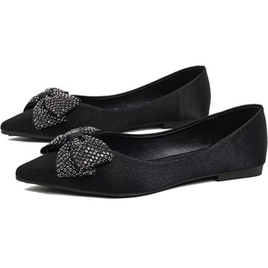 image:imageHee grand Womens Fashion Flats Exquisite Rhinestone Bow Dress Shoes Sparkly Evening Party Low Heel Shoes534black