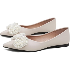 image:imageHee grand Womens Fashion Flats Exquisite Rhinestone Bow Dress Shoes Sparkly Evening Party Low Heel Shoes535apricotpu