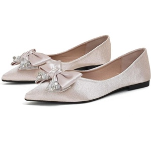 image:imageHee grand Womens Fashion Flats Exquisite Rhinestone Bow Dress Shoes Sparkly Evening Party Low Heel Shoes540apricot