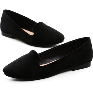 image:imageHee grand Womens Faux Suede Loafer Flats Comfortable Round Toe SlipOn Ballet Flat Shoes Office Casual ShoesBlack