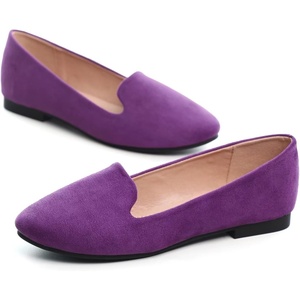 image:imageHee grand Womens Faux Suede Loafer Flats Comfortable Round Toe SlipOn Ballet Flat Shoes Office Casual ShoesDark Purple