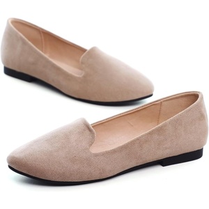 image:imageHee grand Womens Faux Suede Loafer Flats Comfortable Round Toe SlipOn Ballet Flat Shoes Office Casual ShoesKhaki