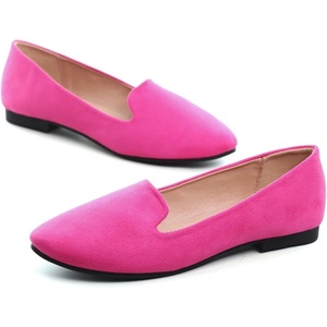 image:imageHee grand Womens Faux Suede Loafer Flats Comfortable Round Toe SlipOn Ballet Flat Shoes Office Casual ShoesRose