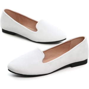 image:imageHee grand Womens Faux Suede Loafer Flats Comfortable Round Toe SlipOn Ballet Flat Shoes Office Casual ShoesWhite