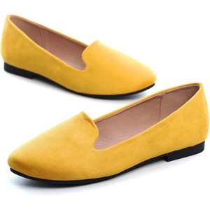 image:imageHee grand Womens Faux Suede Loafer Flats Comfortable Round Toe SlipOn Ballet Flat Shoes Office Casual ShoesYellow