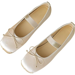 image:imageHee grand Womens Mary Jane Shoes Satin Round Toe Ballerina Flats Fashion Sparkling Rhinestones Dress Shoes Comfort Dancing Shoes624apricot