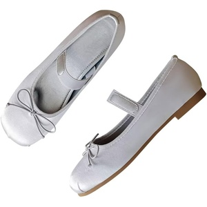 image:imageHee grand Womens Mary Jane Shoes Satin Round Toe Ballerina Flats Fashion Sparkling Rhinestones Dress Shoes Comfort Dancing Shoes624silver