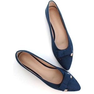 image:imageHee grand Womens Pointed Toe Ballet Flats with Bow Metal Buckle Comfortable SlipOn Dress Shoes for OfficeBlue