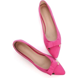 image:imageHee grand Womens Pointed Toe Ballet Flats with Bow Metal Buckle Comfortable SlipOn Dress Shoes for OfficeRose