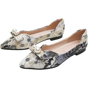 image:imageHee grand Womens Pointed Toe Shallow Ballet Flats Lace Fashion Rhinestone BowKnot Flat Shoes Slip On Work Shoes2black