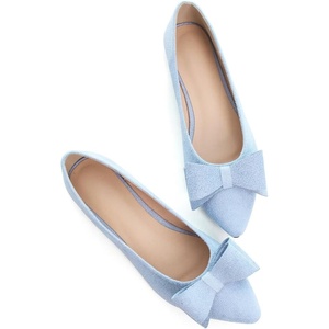 image:imageHee grand Womens Slip on Retro Plaid Bow Ballet Flats Pointed Toe Dress Shoes450baby Blue