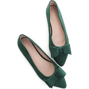 image:imageHee grand Womens Slip on Retro Plaid Bow Ballet Flats Pointed Toe Dress Shoes450green