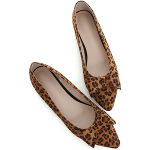 image:imageHee grand Womens Slip on Retro Plaid Bow Ballet Flats Pointed Toe Dress Shoes450leopard Brown