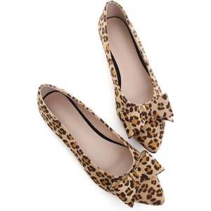 image:imageHee grand Womens Slip on Retro Plaid Bow Ballet Flats Pointed Toe Dress Shoes450leopard Yellow