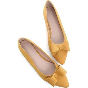 image:imageHee grand Womens Slip on Retro Plaid Bow Ballet Flats Pointed Toe Dress Shoes450yellow