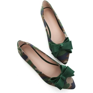 image:imageHee grand Womens Slip on Retro Plaid Bow Ballet Flats Pointed Toe Dress Shoes460camouflage Green