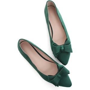 image:imageHee grand Womens Slip on Retro Plaid Bow Ballet Flats Pointed Toe Dress Shoes460green