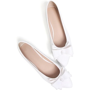 image:imageHee grand Womens Slip on Retro Plaid Bow Ballet Flats Pointed Toe Dress Shoes460white