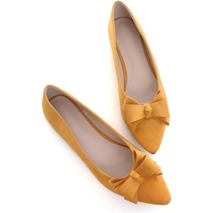 image:imageHee grand Womens Slip on Retro Plaid Bow Ballet Flats Pointed Toe Dress Shoes460yellow