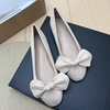 image:imageHEE grandWomens Bow Ballet Flats Round Toe Suede Slip On Dress Shoes Comfortable Flat Shoes for Wedding Party CasualApricot
