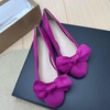 image:imageHEE grandWomens Bow Ballet Flats Round Toe Suede Slip On Dress Shoes Comfortable Flat Shoes for Wedding Party CasualDark Rose