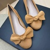 image:imageHEE grandWomens Bow Ballet Flats Round Toe Suede Slip On Dress Shoes Comfortable Flat Shoes for Wedding Party CasualKhaki