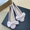 image:imageHEE grandWomens Bow Ballet Flats Round Toe Suede Slip On Dress Shoes Comfortable Flat Shoes for Wedding Party CasualLight Pink
