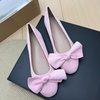 image:imageHEE grandWomens Bow Ballet Flats Round Toe Suede Slip On Dress Shoes Comfortable Flat Shoes for Wedding Party CasualPink