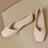 image:imageHee grand Ballet Flats for Women Square Toe Bow Ballet Flats Comfort Low Heel SlipOn Dress Shoes Fashion Women FlatsApricot