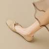 image:imageHee grand Ballet Flats for Women Square Toe Bow Ballet Flats Comfort Low Heel SlipOn Dress Shoes Fashion Women FlatsKhaki