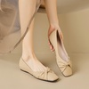 image:imageHee grand Ballet Flats for Women Square Toe Bow Ballet Flats Comfort Low Heel SlipOn Dress Shoes Fashion Women FlatsKhaki