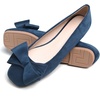 image:imageHee grand BowKnot Ballet Flats Womens Square Toe Flat Shoes Suede Dress Shoes Comfort SlipOn Loafers Casual Womens FlatsBlue