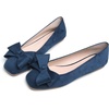 image:imageHee grand BowKnot Ballet Flats Womens Square Toe Flat Shoes Suede Dress Shoes Comfort SlipOn Loafers Casual Womens FlatsBlue