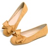 image:imageHee grand BowKnot Ballet Flats Womens Square Toe Flat Shoes Suede Dress Shoes Comfort SlipOn Loafers Casual Womens FlatsKhaki