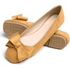 image:imageHee grand BowKnot Ballet Flats Womens Square Toe Flat Shoes Suede Dress Shoes Comfort SlipOn Loafers Casual Womens FlatsKhaki