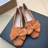 image:imageHee grand Bowknot Ballet Flats for Women Square Toe Dressy Shoes Suede Comfort SlipOn Loafers Casual Womens FlatsAmber