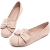 image:imageHee grand Bowknot Ballet Flats for Women Square Toe Dressy Shoes Suede Comfort SlipOn Loafers Casual Womens FlatsApricot