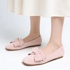 image:imageHee grand Bowknot Ballet Flats for Women Square Toe Dressy Shoes Suede Comfort SlipOn Loafers Casual Womens FlatsBaby Pink