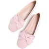 image:imageHee grand Bowknot Ballet Flats for Women Square Toe Dressy Shoes Suede Comfort SlipOn Loafers Casual Womens FlatsBaby Pink