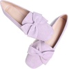 image:imageHee grand Bowknot Ballet Flats for Women Square Toe Dressy Shoes Suede Comfort SlipOn Loafers Casual Womens FlatsBaby Purple