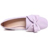 image:imageHee grand Bowknot Ballet Flats for Women Square Toe Dressy Shoes Suede Comfort SlipOn Loafers Casual Womens FlatsBaby Purple