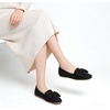 image:imageHee grand Bowknot Ballet Flats for Women Square Toe Dressy Shoes Suede Comfort SlipOn Loafers Casual Womens FlatsBlack