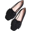 image:imageHee grand Bowknot Ballet Flats for Women Square Toe Dressy Shoes Suede Comfort SlipOn Loafers Casual Womens FlatsBlack