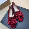 image:imageHee grand Bowknot Ballet Flats for Women Square Toe Dressy Shoes Suede Comfort SlipOn Loafers Casual Womens FlatsBleopard Red